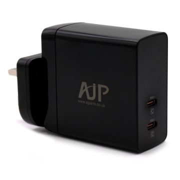 New AJP Adapter For 140W Laptop Dual Port type-C Wall Plug Adapter Charger Power Supply Black Usb C Type C Adapters