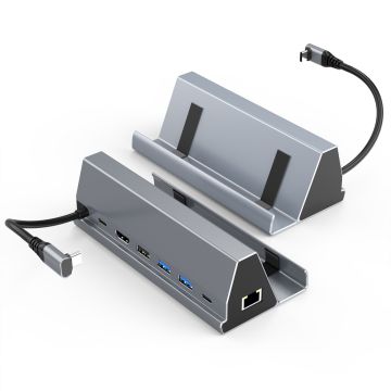 7 in 1 Steam Deck Docking Station Type-c For 1 x USB-C PD / 1 x USB-C DATA / 1 x HDMI / 1 x RJ45 / 2 x USB 3.0 / 1 x USB 2.0 New Arrivals