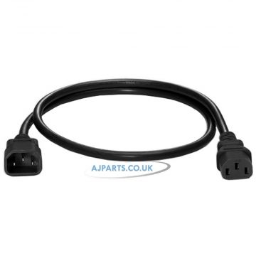 C13 to C14 IEC Cable Extension Adapter Male to Female Kettle Lead Monitor to PC - 1 Meter Cable Accessories