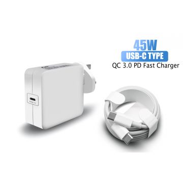 New AJP Brand 45W USB Type-C QC 3.0 PD Fast Charging Wall Charger Adapter white 45w Usb C Adapter