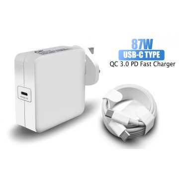 New AJP Brand 87W USB Type-C QC 3.0 PD Fast Charging Wall Charger Adapter white 87w Usb C Adapter