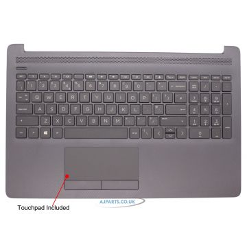 New Replacement For HP 15-DA 15-DB Black Palmrest Touchpad Cover UK Keyboard L20386-031 Notebook 255 G7