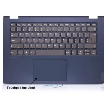 New Replacement For Laptop Notebook Blue Non-Backlit Palmrest With Keyboard UK Ideapad C340 14iwl