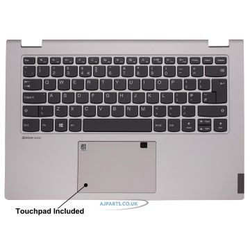 New Replacement For Laptop Notebook Silver Palmrest With Keyboard UK Ideapad C340 14api