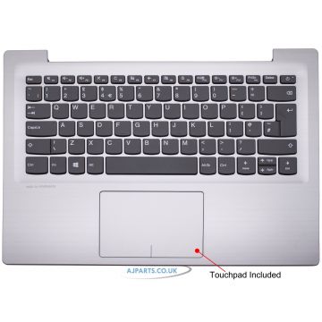 New Replacement For Lenovo IdeaPad 320S-14IKB Palmrest Cover Keyboard UK Silver Lenovo 5cb0n78301