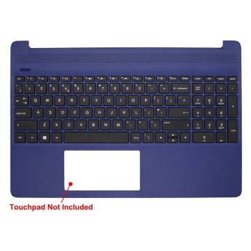 New Replacement For HP 15S-FQ 15S-EQ Series Laptop Palmrest With UK Keyboard Blue-L91268-031 Without Fingerprint