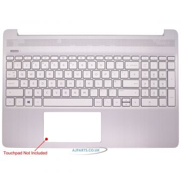 New Replacement For HP 15S-FQ 15S-EQ Laptop Palmrest Silver With UK Keyboard-L63578-031 Without Fingerprint Hp M17184 031