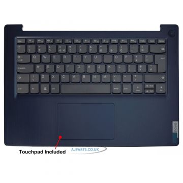 New Replacement For Lenovo Ideapad 3-14IIL05 Palmrest Touchpad Cover With UK Keyboard Blue 5cb0x56645 Ideapad 3